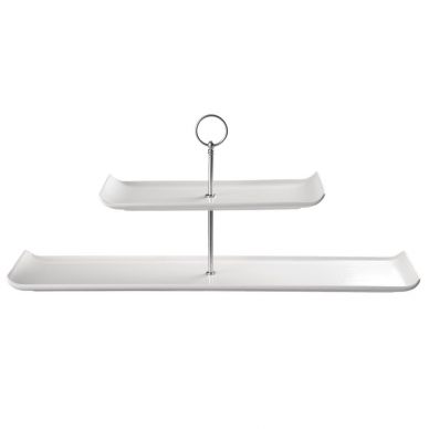 Churchill 2 Tier Rectangular Plate Tower 560mm (Pack of 2)