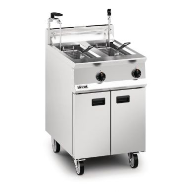 Lincat Opus 800 Twin Tank Twin Basket Free Standing Gas Dual Filtration Fryer OG8111/OP2