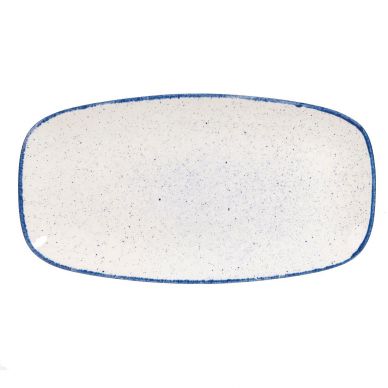 Churchill Stonecast Hints Oblong Plates Indigo Blue 355mm (Pack of 6)