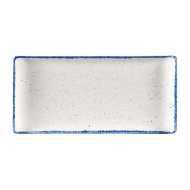 Churchill Stonecast Hints Rectangular Plates Indigo Blue 145 x 300mm (Pack of 6)