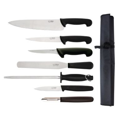 Hygiplas 7 Piece Knife Starter Set With 26.5cm Chef Knife and Roll Bag