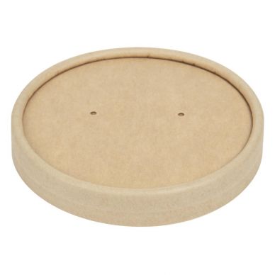 Colpac Recyclable Kraft Microwavable Soup Cup Lids 8oz and 12oz (500 pack)