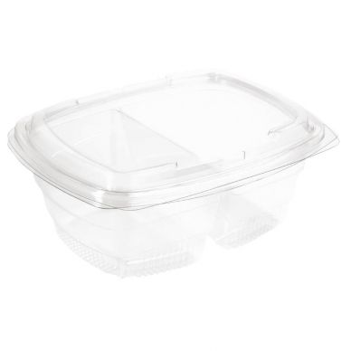 Faerch Fresco Two-Compartment Recyclable Deli Containers With Lid 900ml / 32oz (Pack of 300)