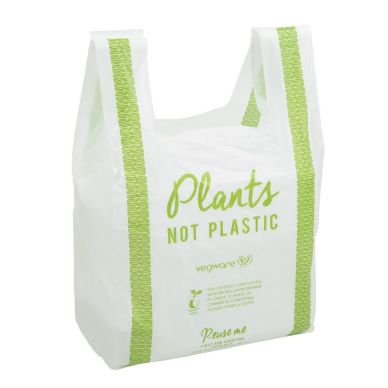 Vegware Compostable PLA Carrier Bags Medium (Pack of 500)