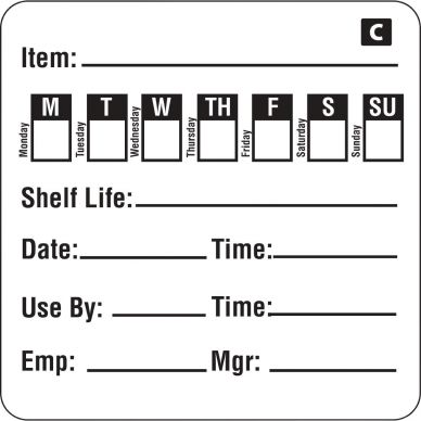 Hygiplas Freezable Day of the Week Labels (500 Pack)