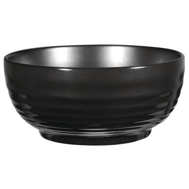 Art de Cuisine Black Glaze Ripple Bowls Large (4 Pack)