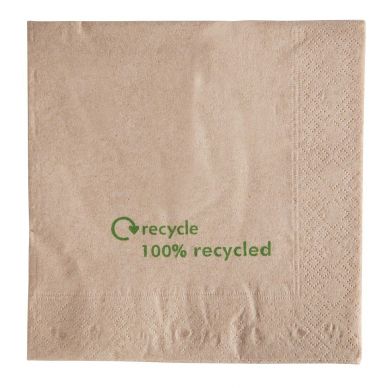 Swantex Recycled Lunch Napkin Kraft 33x33cm 2ply 1/4 Fold (Pack of 2000)