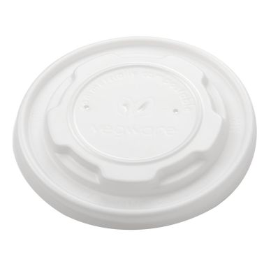 Vegware Compostable Hot Food Pot Flat Lids 170ml / 6oz and 230ml / 8oz (Pack of 1000)