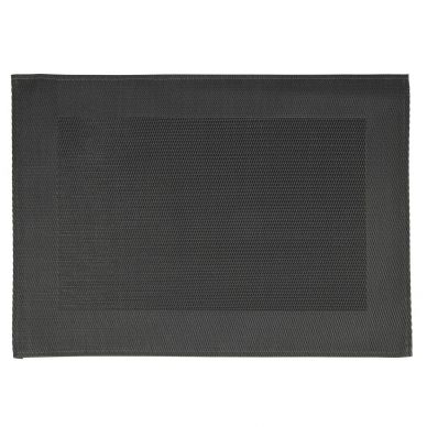 APS PVC Placemat Fine Band Frame Black (6 pack)