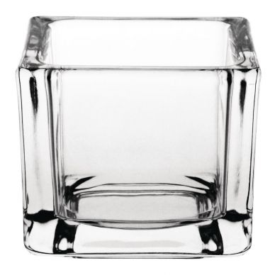 Olympia Glass Tealight Holder Square Clear (6 Pack)