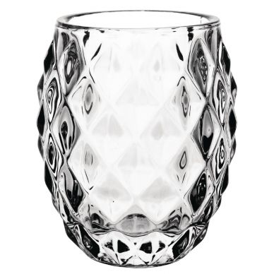 Olympia Glass Diamond Tealight Holder Clear 75mm (6 pack)