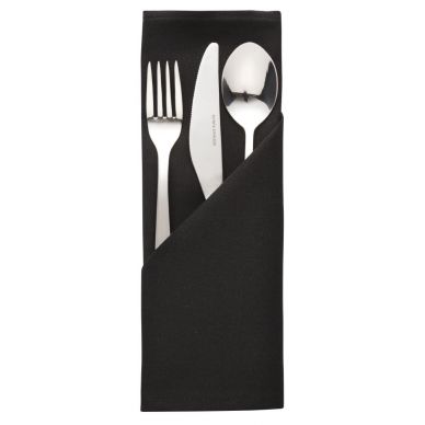 Occasions Polyester Napkins Black (10 pack)