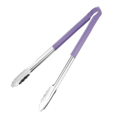 Hygiplas Colour Coded Serving Tong Purple - 405mm