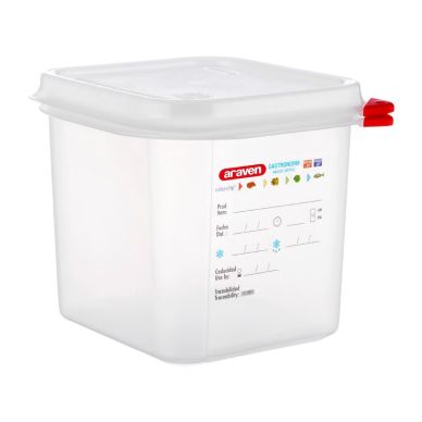 Araven Polypropylene 1/6 Gastronorm Food Containers 2.6Ltr (4 pack)