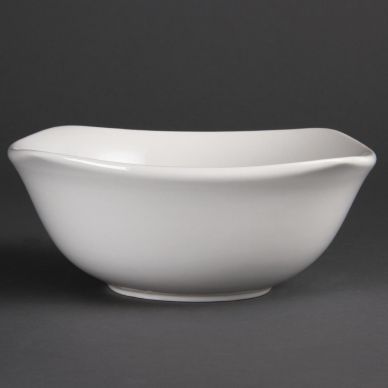 Olympia Whiteware Rounded Square Bowls 220mm (12 Pack)