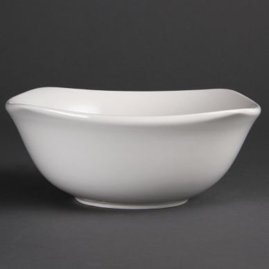 Olympia Whiteware Rounded Square Bowls 220mm (Pack of 12)