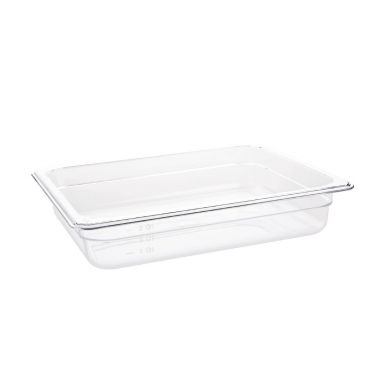 Vogue Polycarbonate 1/2 Gastronorm Container 65mm Clear