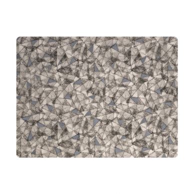 Steelite Modern Twist Silicone Placemat Black Grey Hatch 305x400mm (12 Pack)