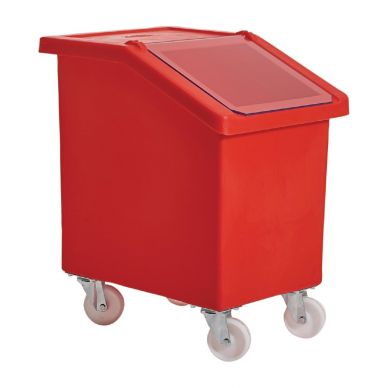 Mobile Ingredient Bin 90Ltr Red