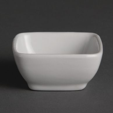 Olympia Whiteware Miniature Rounded Square Dishes 60mm (12 pack)
