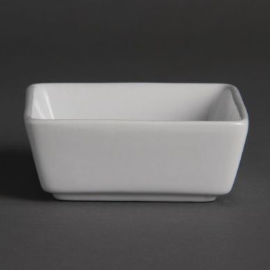Olympia Mini Square Dishes White 90ml 85mm (12 Pack)