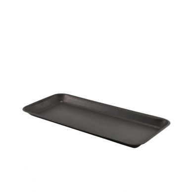 GenWare Black Vintage Steel Tray 36 x 16.5cm - Pack of 12