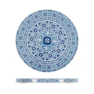 Blue Marrakesh Melamine Round Slab 28.5cm