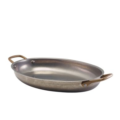 GenWare Vintage Steel Oval Dish 30 x 21cm - Pack of 3