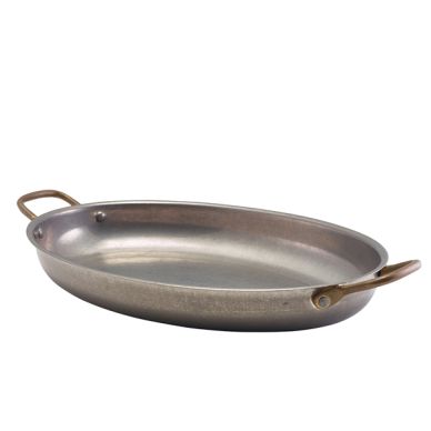 GenWare Vintage Steel Oval Dish 34 x 23cm - Pack of 3