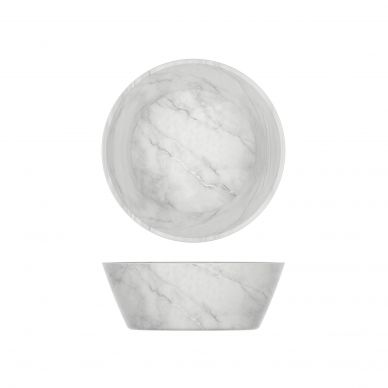 White Marble Agra Melamine Bowl 20.5 x 7.5cm - Pack of 6