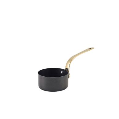 GenWare Black Vintage Steel Mini Sauce Pan 7 x 3.75cm - Pack of 6
