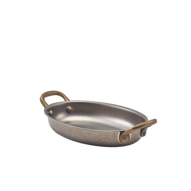 GenWare Vintage Steel Oval Dish 16.5 x 12.5cm - Pack of 6