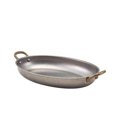GenWare Vintage Steel Oval Dish 24.5 x 17.5cm - Pack of 6