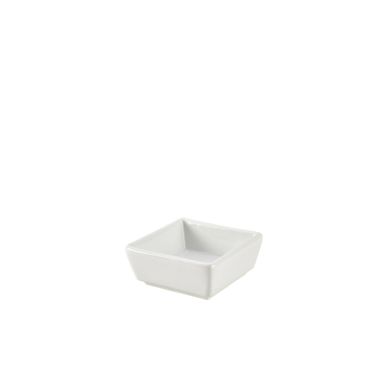 Genware Porcelain Square Dish 8.5 x 3.5cm/ 3.25 x 1.4