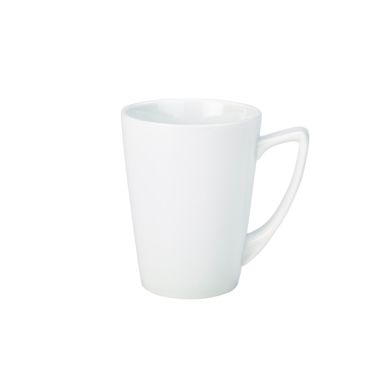 Genware Porcelain Angled Handled Mug 35cl/ 12.25oz - Pack of 6