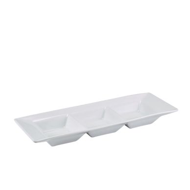 GenWare Porcelain Triple Dish 25.4 x 9cm/ 10 x 3.5