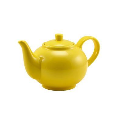 Genware Porcelain Yellow Teapot 45cl/ 15.75oz - Pack of 6