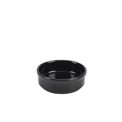 Genware Porcelain Black Round Dish 10cm/ 4