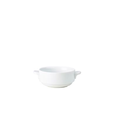 Genware Porcelain Lugged Soup Bowl 25cl/ 8.75oz - Pack of 6