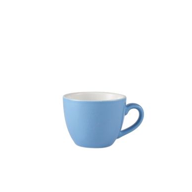 Genware Porcelain Blue Bowl Shaped Cup 9cl/ 3oz - Pack of 6