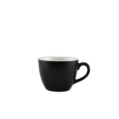 Genware Porcelain Matt Black Bowl Shaped Cup 9cl/ 3oz - Pack of 6