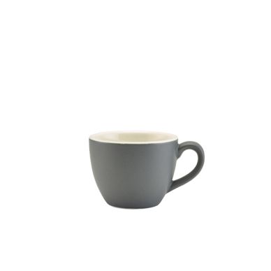 Genware Porcelain Matt Grey Bowl Shaped Cup 9cl/ 3oz - Pack of 6