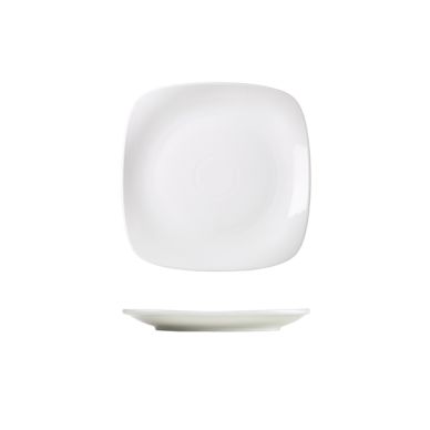 Genware Porcelain Rounded Square Plate 17cm/ 6.5