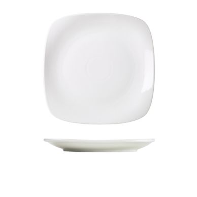Genware Porcelain Rounded Square Plate 25cm/ 9.75