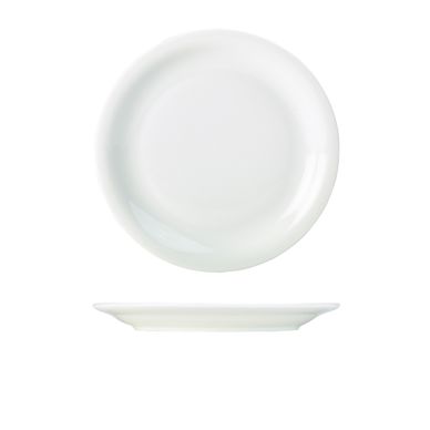Genware Porcelain Narrow Rim Plate 26cm/ 10.25