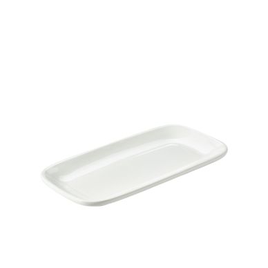 Genware Porcelain Rounded Rectangular Plate 29.5 x 15cm/ 11.5 x 6