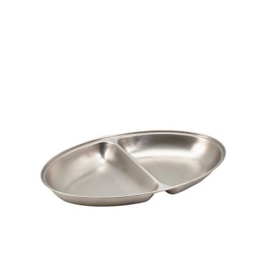 GenWare Stainless Steel Two Division Oval Vegetable Dish 30cm/ 12