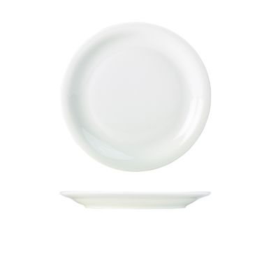 Genware Porcelain Narrow Rim Plate 24cm/ 9.25