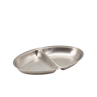 GenWare Stainless Steel Two Division Oval Vegetable Dish 35cm/ 14