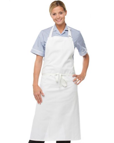 Dennys Budget White Bib Apron